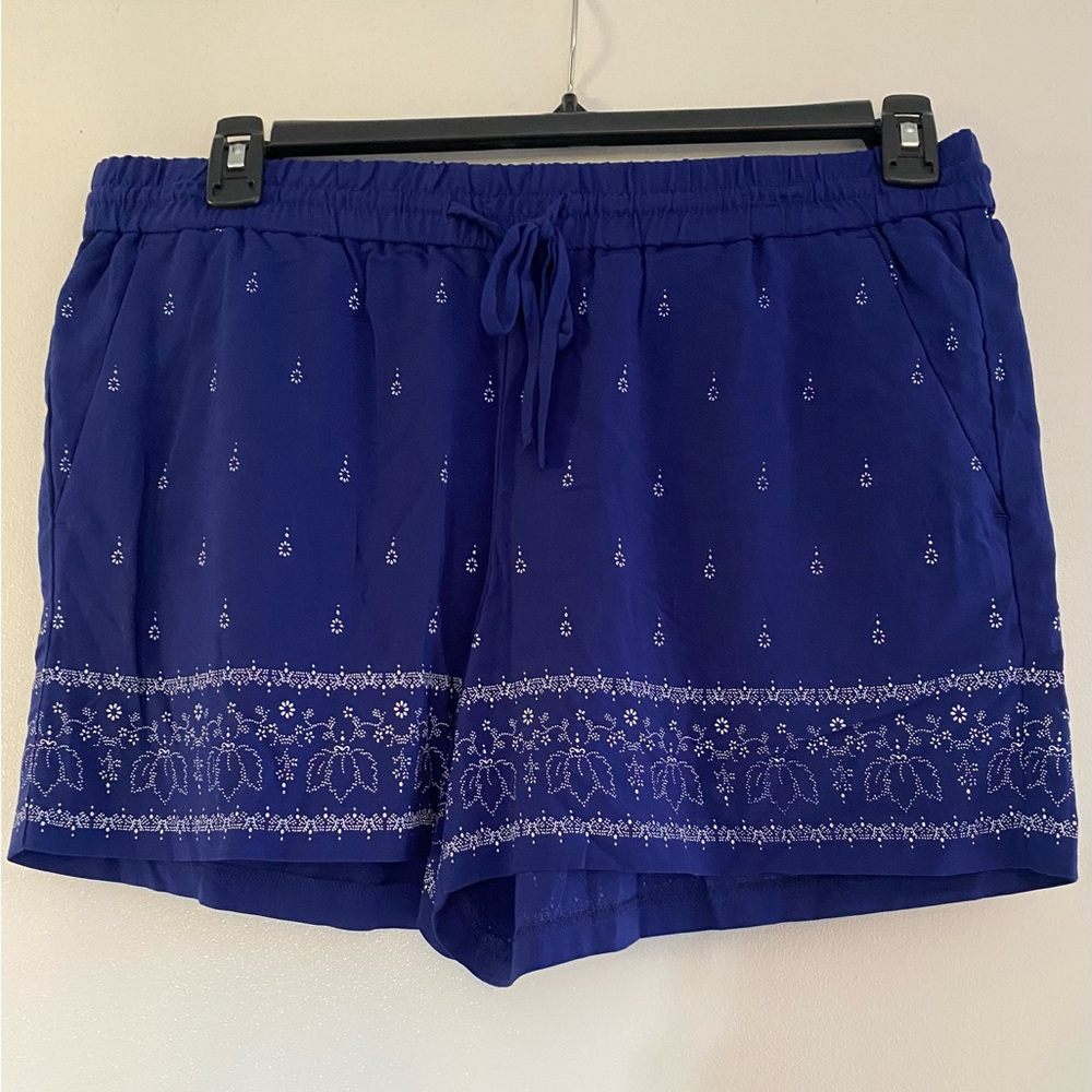 LOFT Blue Embroidered Shorts